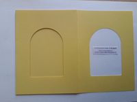 Passepartoutkaarten raam open geel 5 stuks met envelop OP=OP